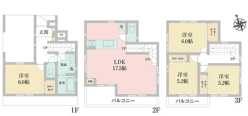 Building plan example (floor plan). Building plan example 4LDK, Land price 37,300,000 yen, Land area 69.54 sq m , Building price 15.5 million yen, Building area 112.2 sq m