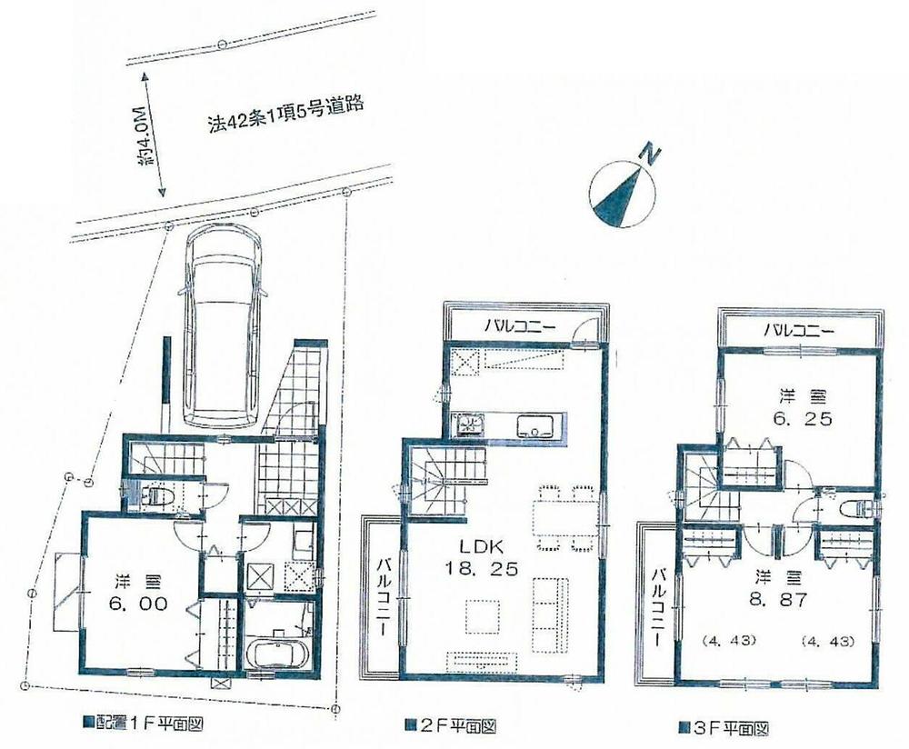 Floor plan. (B Building), Price 45,800,000 yen, 3LDK, Land area 66.02 sq m , Building area 104.33 sq m