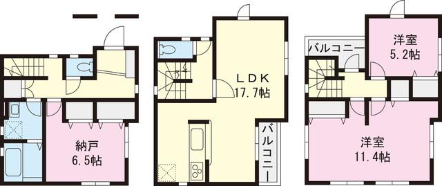Floor plan. 42,800,000 yen, 2LDK+S, Land area 71.13 sq m , Building area 104.95 sq m