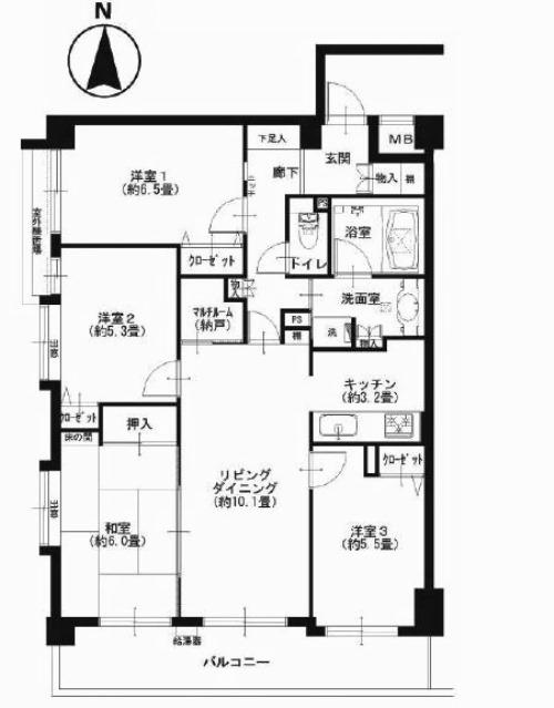 Floor plan. 4LDK + S (storeroom), Price 39,900,000 yen, Footprint 83.3 sq m , Balcony area 11.03 sq m