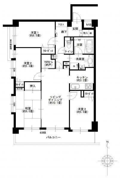 Floor plan. 4LDK + S (storeroom), Price 39,900,000 yen, Footprint 83.3 sq m , Balcony area 11.03 sq m