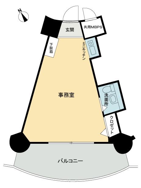 Floor plan. Price 6.5 million yen, Occupied area 22.64 sq m , Balcony area 8.93 sq m