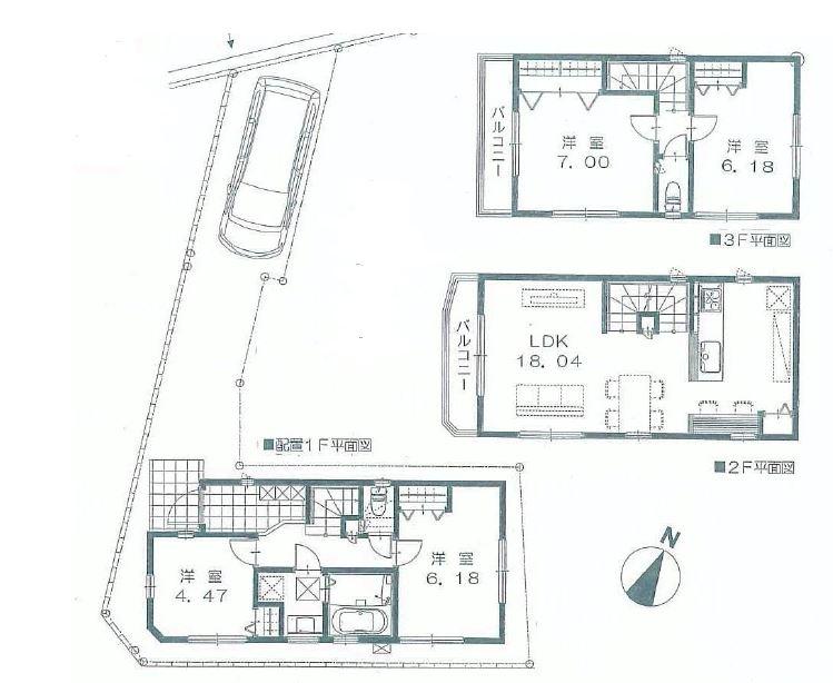 Floor plan. (C Building), Price 45,800,000 yen, 4LDK, Land area 78.79 sq m , Building area 98.69 sq m