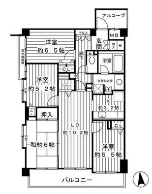 Floor plan. 4LDK+S, Price 39,900,000 yen, Footprint 83.3 sq m , Per balcony area 11.03 sq m southwest angle room, Yang per good