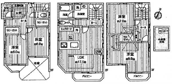 Floor plan. 64,500,000 yen, 4LDK, Land area 76.75 sq m , Building area 129.08 sq m
