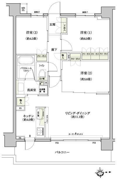 Floor: 3LDK, the area occupied: 66.6 sq m, Price: 36,780,000 yen, now on sale