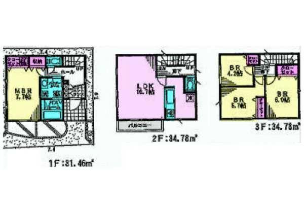 Floor plan. 36,800,000 yen, 4LDK, Land area 60.14 sq m , Building area 101.02 sq m