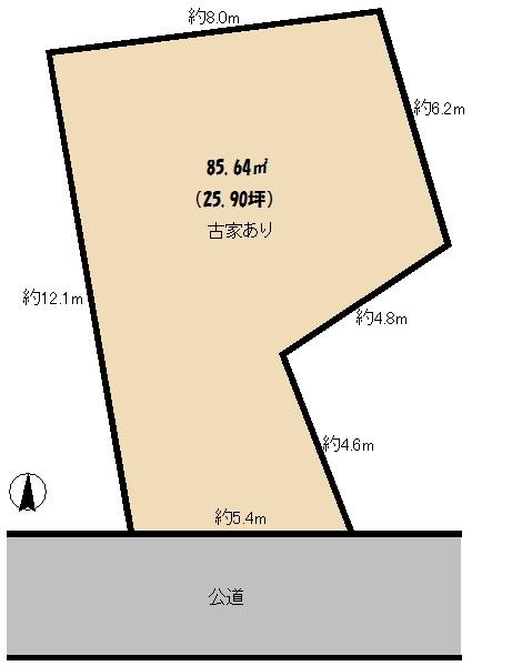 Compartment figure. Land price 38,500,000 yen, Land area 85.64 sq m