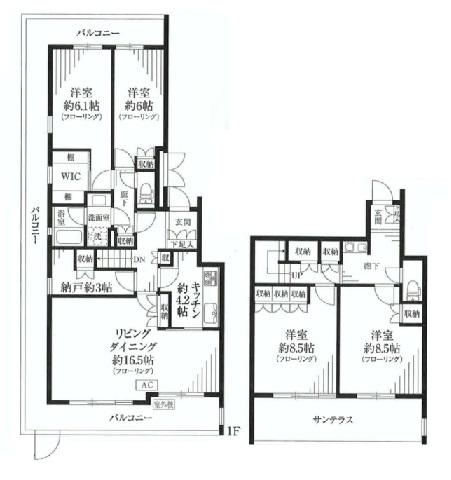 Floor plan. 4LDK + S (storeroom), Price 59,800,000 yen, Footprint 137.92 sq m , Balcony area 32.58 sq m
