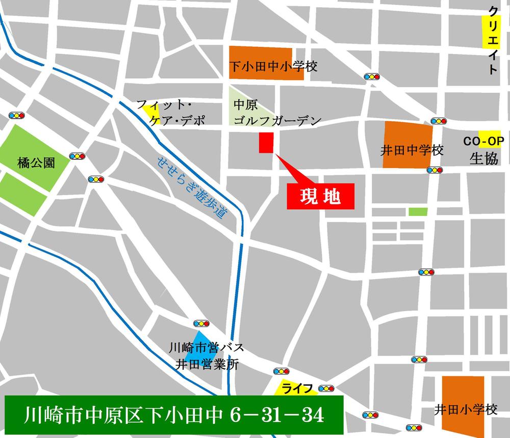Local guide map. , Nakahara-ku, Kawasaki Shimokotanaka 6-31-34