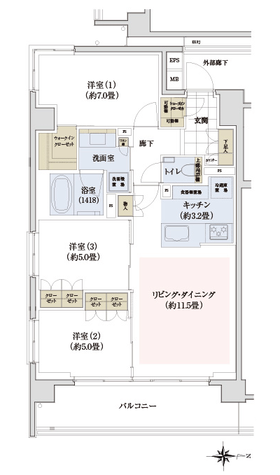 Floor: 3LDK + SIC + WIC, the occupied area: 73.65 sq m, Price: TBD