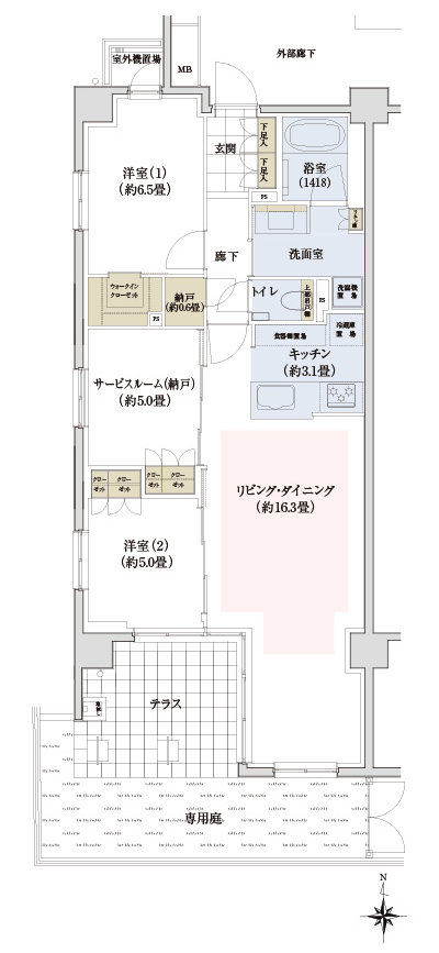 Floor: 2LDK + S + N + WIC, the occupied area: 78.97 sq m, Price: TBD