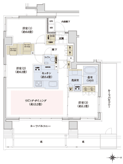 Floor: 3LDK + SIC + 2WIC, occupied area: 77.89 sq m, Price: TBD