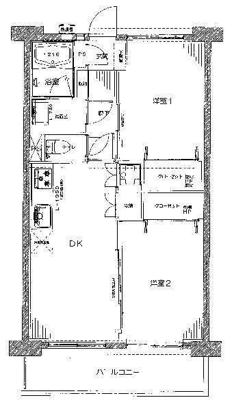 Floor plan. 2LDK, Price 18,800,000 yen, Occupied area 46.46 sq m , Three is scheduled to put a movable partition between the balcony area 4.05 sq m living and Western 2, As 2LDK, Also you can use it as 1LDK of spread.