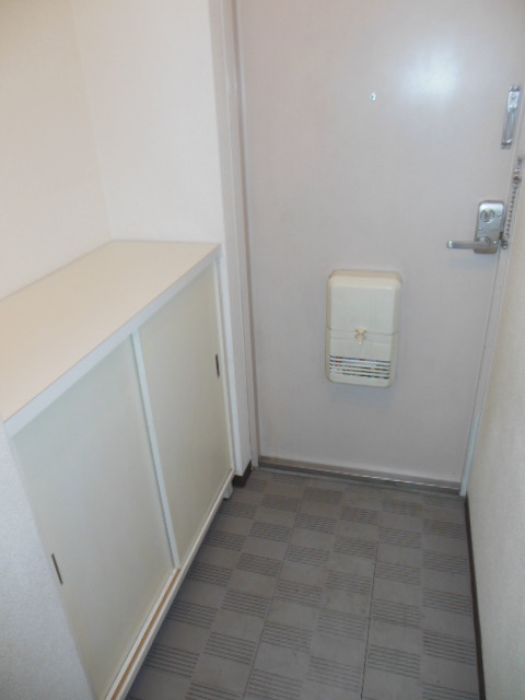 Entrance. Shoe box there