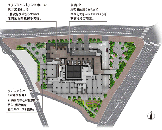 Features of the building. Site layout