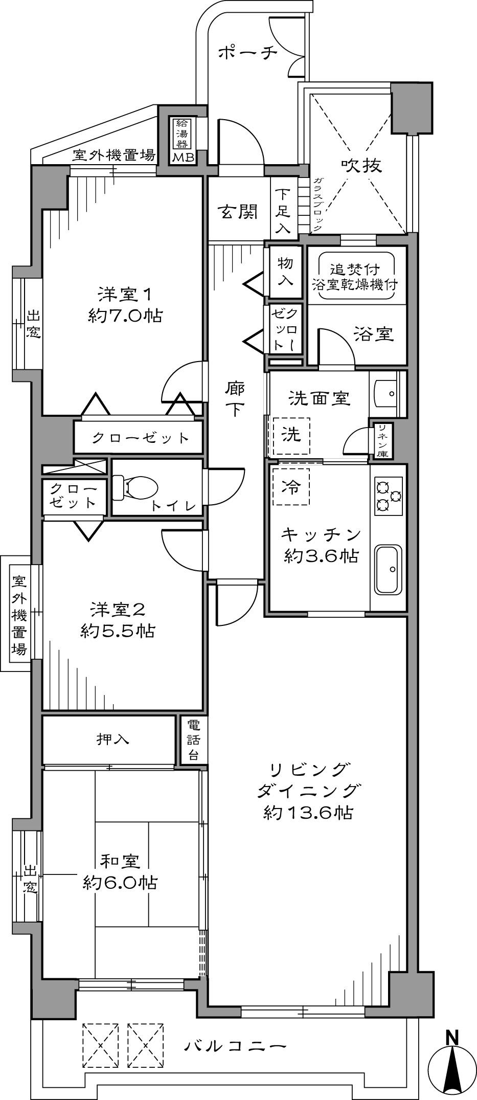 Floor plan. 2LDK + S (storeroom), Price 39,800,000 yen, Occupied area 81.03 sq m , Balcony area 8.01 sq m
