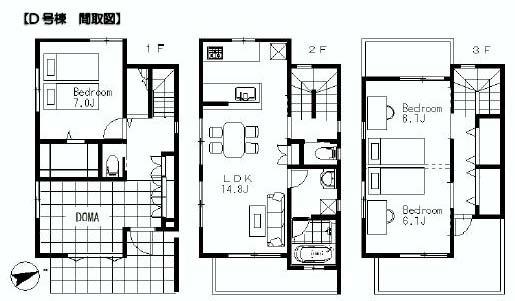 Floor plan. 50,800,000 yen, 3LDK + S (storeroom), Land area 107.27 sq m , Building area 109.5 sq m