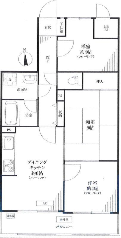 Floor plan. 3LDK, Price 20.8 million yen, Occupied area 52.63 sq m , Balcony area 6.2 sq m Floor