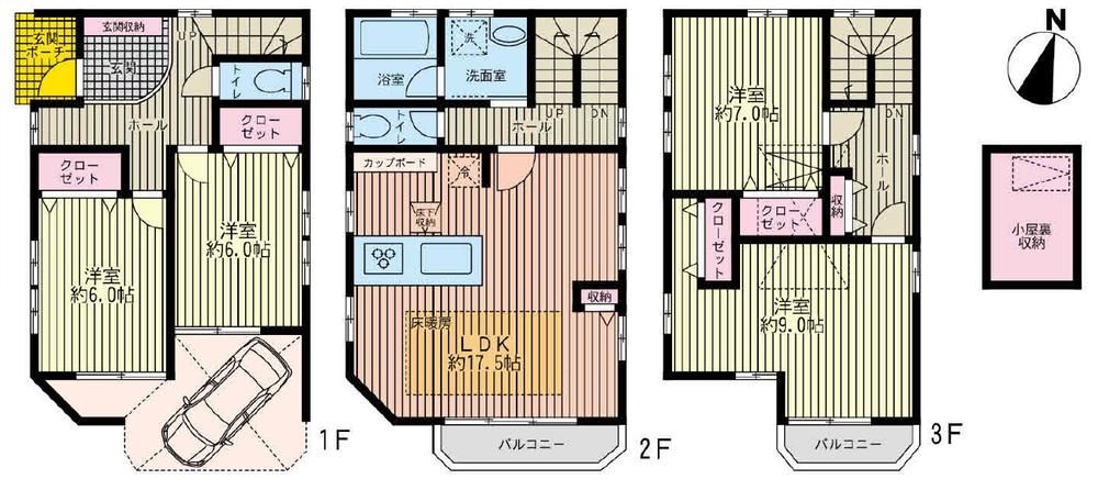 Floor plan. (A), Price 64,500,000 yen, 4LDK, Land area 90.23 sq m , Building area 129.08 sq m