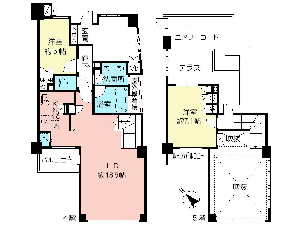 Floor plan. 2LDK, Price 38,700,000 yen, Occupied area 87.07 sq m