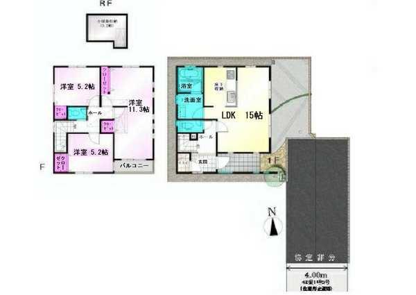Floor plan. 51,800,000 yen, 3LDK, Land area 95.33 sq m , Building area 92.33 sq m