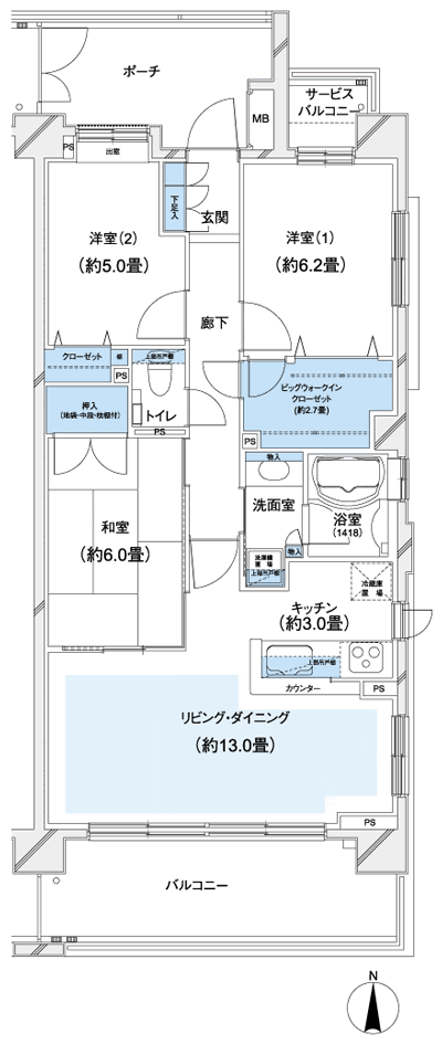 Floor: 3LDK + BW, the occupied area: 76.98 sq m, Price: 50,780,000 yen, now on sale