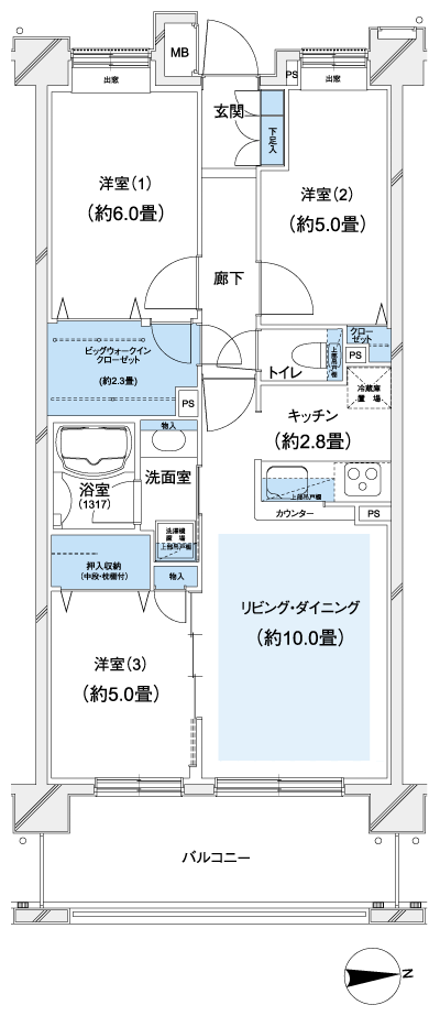Floor: 3LDK + BW, the occupied area: 66.69 sq m, Price: 39,980,000 yen, now on sale