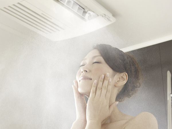 Bathing-wash room.  [Mist sauna] Fine mist enveloped the body, Bathing effect even for a short time have adopted the bathroom heating dryer with a mist sauna function can feel. (Same specifications)