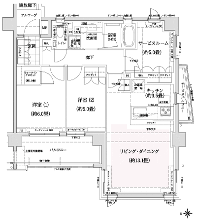 Floor: 2LDK + S + WIC, the occupied area: 74.08 sq m, Price: 63,800,000 yen, now on sale