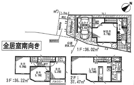 Floor plan. 38,800,000 yen, 4LDK, Land area 62.7 sq m , Building area 109.71 sq m