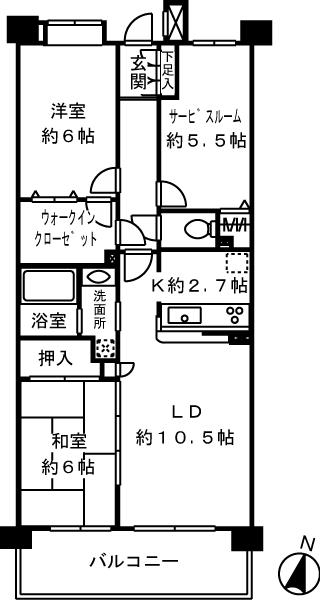 Floor plan. 2LDK + S (storeroom), Price 34,500,000 yen, Occupied area 70.17 sq m , Balcony area 9.6 sq m