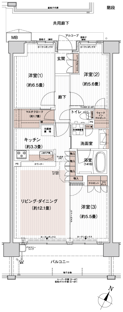 Floor: 3LDK + MC + WIC, the area occupied: 73.1 sq m, Price: 46,500,000 yen, now on sale