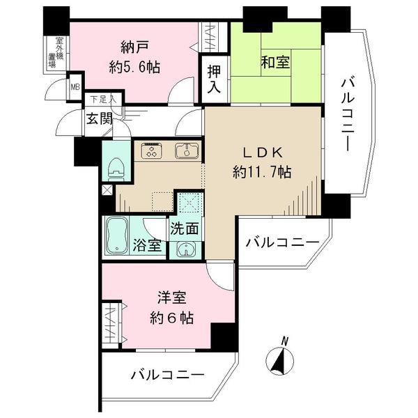 Floor plan. 2LDK + S (storeroom), Price 28.5 million yen, Occupied area 60.21 sq m , Balcony area 16.34 sq m