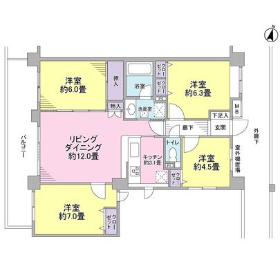 Floor plan. 80.61 square meters, 4LDK type