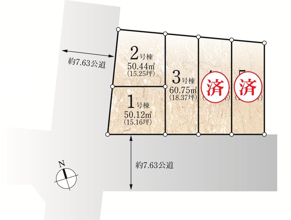 The entire compartment Figure. Facing the width 7m or more of the public road in the southwest corner lot, It is a good location of per yang. Car out is also good.