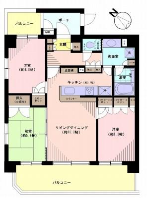 Floor plan. 3LDK, Price 25,800,000 yen, Footprint 70.6 sq m , Balcony area 19.69 sq m