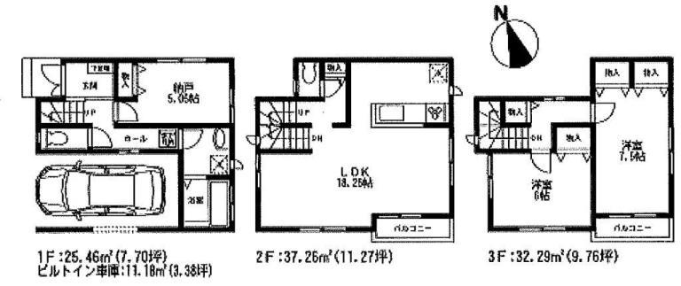 Floor plan. 45,300,000 yen, 3LDK, Land area 61.2 sq m , Building area 95.01 sq m