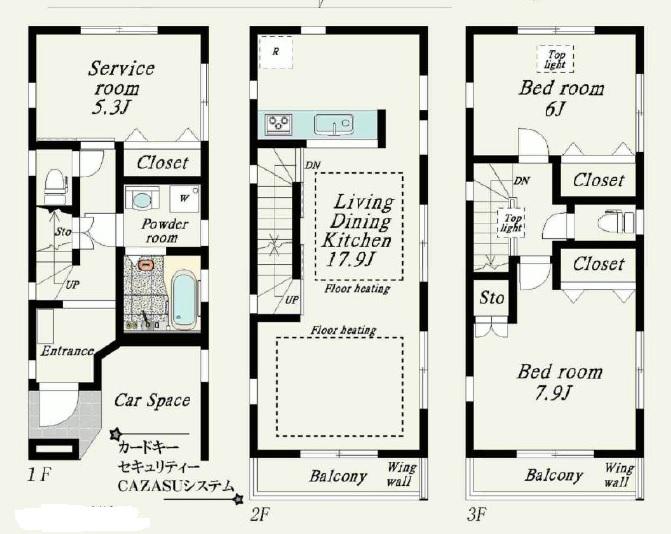 Floor plan. 37,800,000 yen, 3LDK, Land area 56.15 sq m , Building area 101.42 sq m
