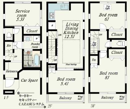 Floor plan. 37,800,000 yen, 4LDK, Land area 56.14 sq m , Building area 101.42 sq m