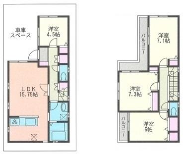 Floor plan. 41,800,000 yen, 4LDK, Land area 83.24 sq m , Building area 96.87 sq m