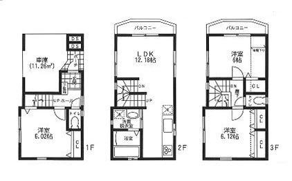 Floor plan. (A Building), Price 35,800,000 yen, 3LDK, Land area 47.4 sq m , Building area 87.02 sq m