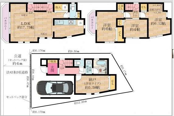 Floor plan. 42,800,000 yen, 4LDK, Land area 60.16 sq m , Building area 106.97 sq m floor plan
