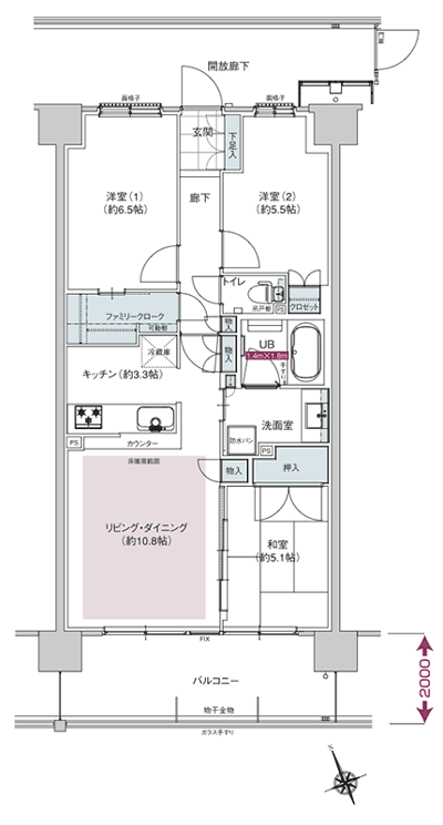 Floor: 3LDK + family cloakroom, occupied area: 70.76 sq m, Price: TBD