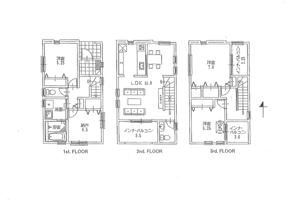 Floor plan. 46,800,000 yen, 3LDK + S (storeroom), Land area 76.34 sq m , Building area 110.28 sq m