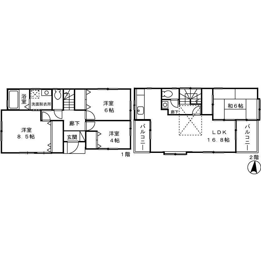 Floor plan. 41 million yen, 4LDK, Land area 100.5 sq m , Building area 106.58 sq m 16 Building floor plan