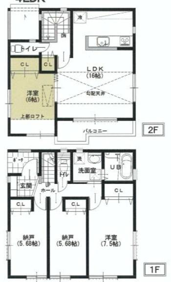 Floor plan. (D Building), Price 37,800,000 yen, 4LDK, Land area 98.14 sq m , Building area 94.56 sq m