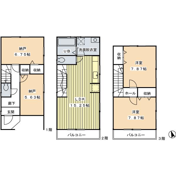Floor plan. 40,800,000 yen, 2LDK + 2S (storeroom), Land area 69.9 sq m , Building area 107.95 sq m 2LDK + 2S