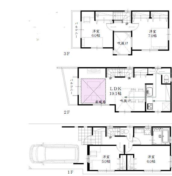 Floor plan. (C Building), Price 43,800,000 yen, 4LDK, Land area 71.58 sq m , Building area 98.6 sq m