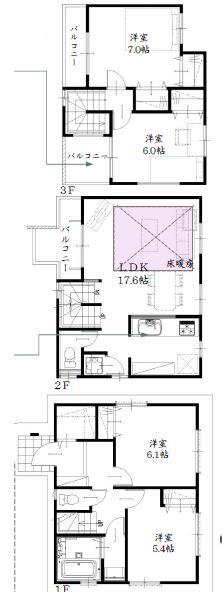 Floor plan. (D Building), Price 39,800,000 yen, 4LDK, Land area 82.93 sq m , Building area 98.81 sq m
